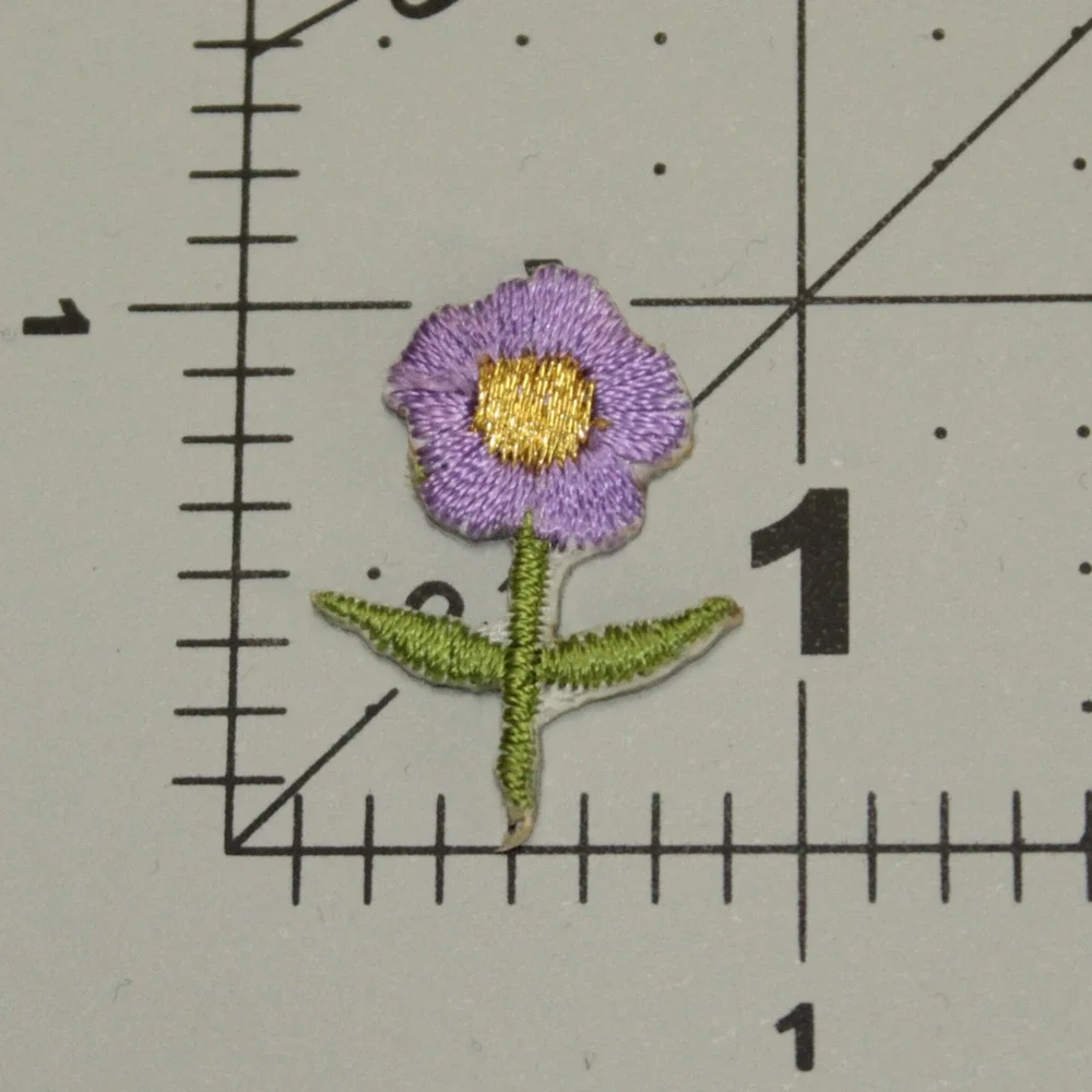 Spring Flower Daisy Tiny Embroidery Iron On Patch Purple Lavender